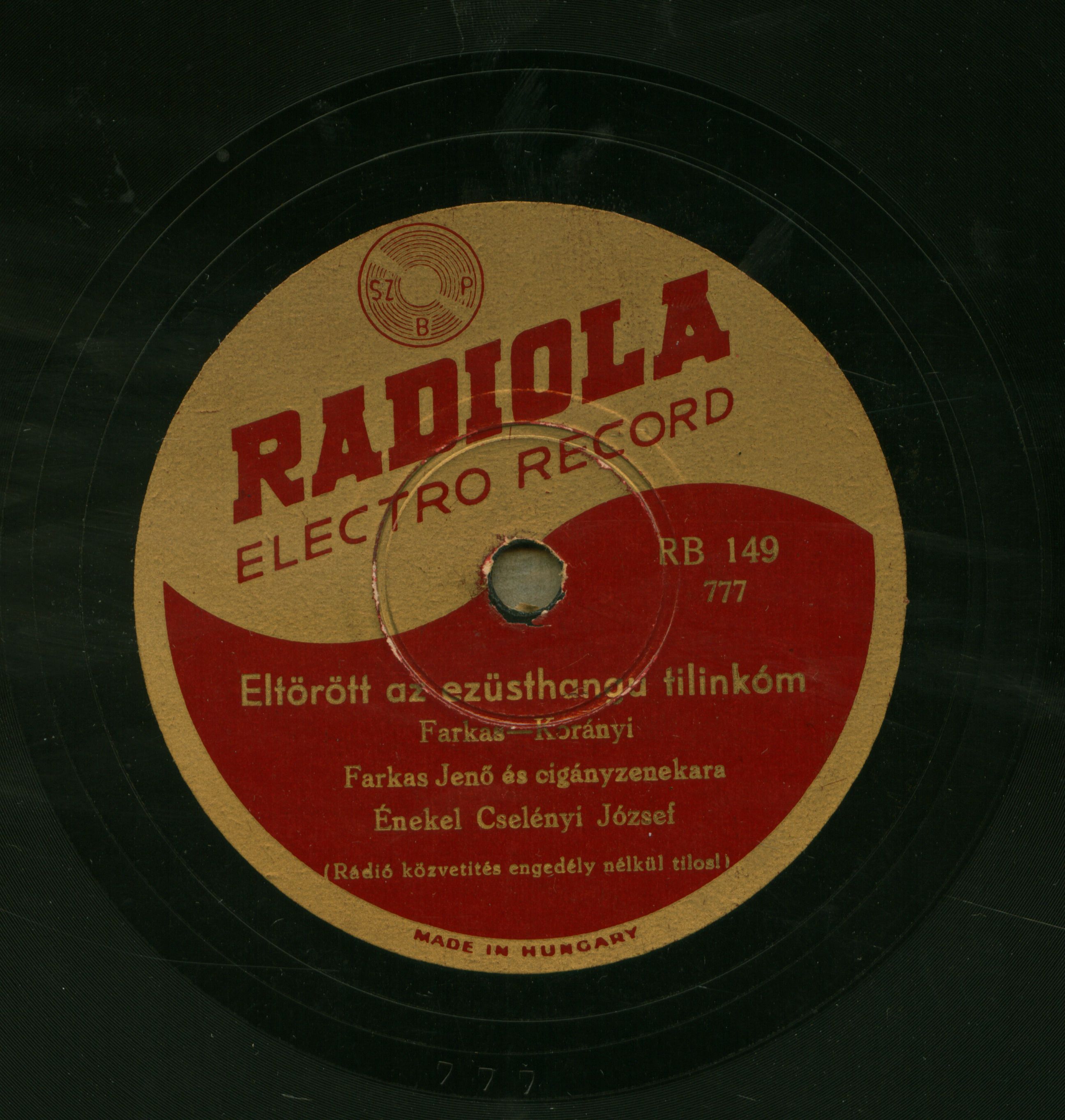 Énekel Cselényi József